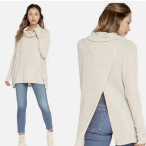 Free People Juicy Long Sleeve Thermal Top 100% Cotton Beige Size Small